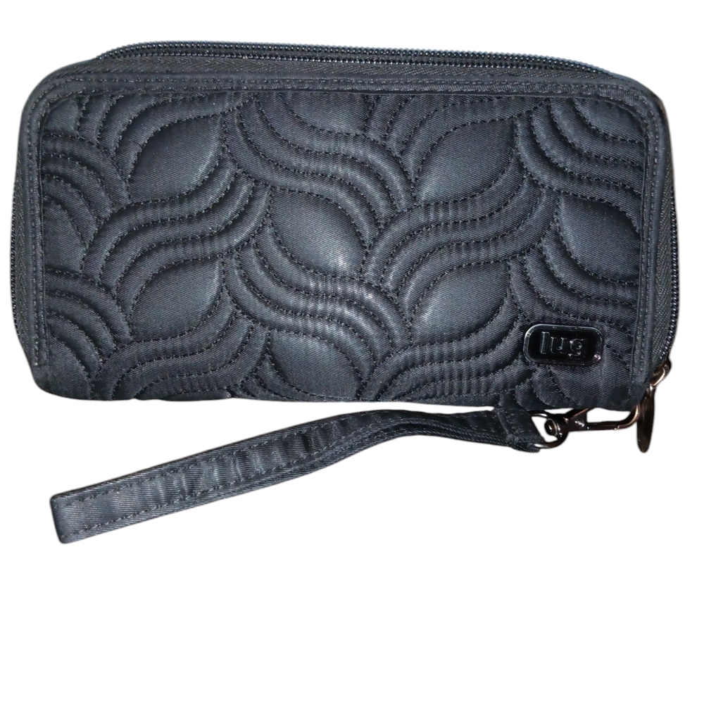 Lug Quilted Wristlet Wallet in Black